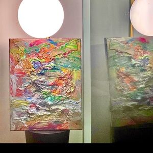 Mute the Symphony - Impasto Vibrant Abstract Pc by KGeo Deco.